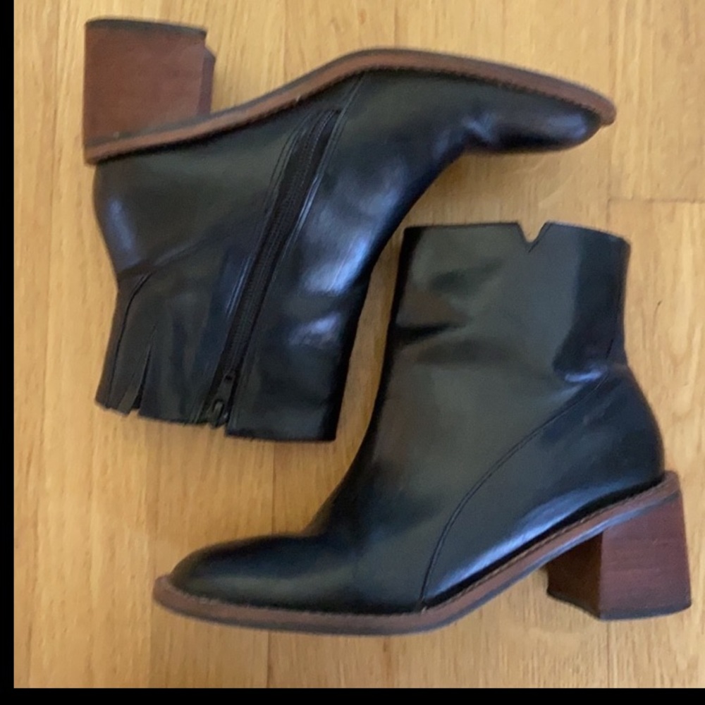 Coup D’Etat Ltd Leather Brazilian Made Wood Heeled Bootie